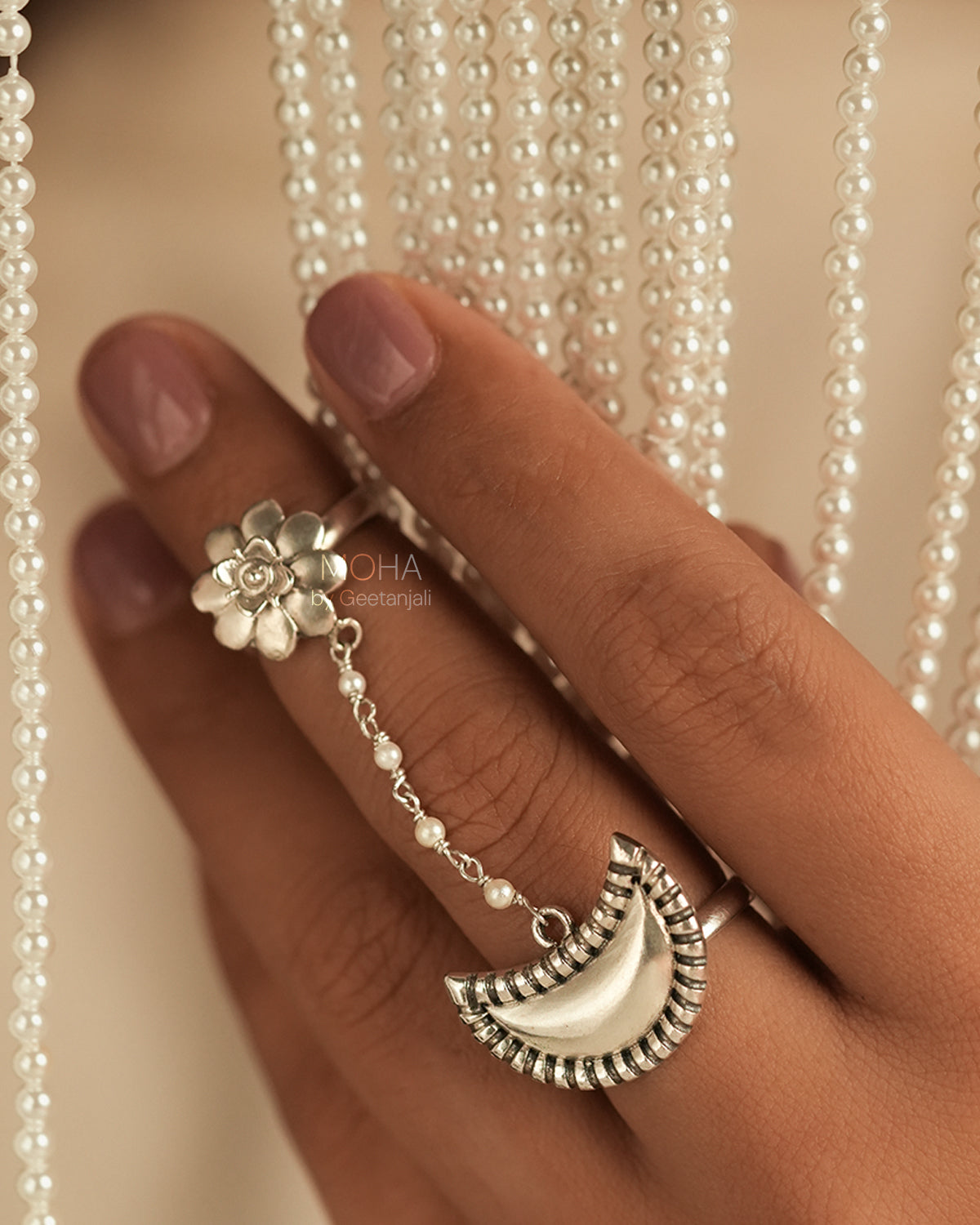 Chandrakor Silver Finger Ring by MOHA