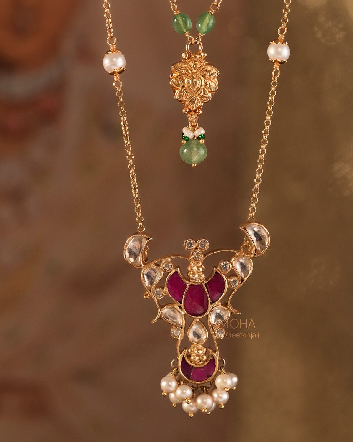 Chandrika Silver Pendant with Chain by MOHA