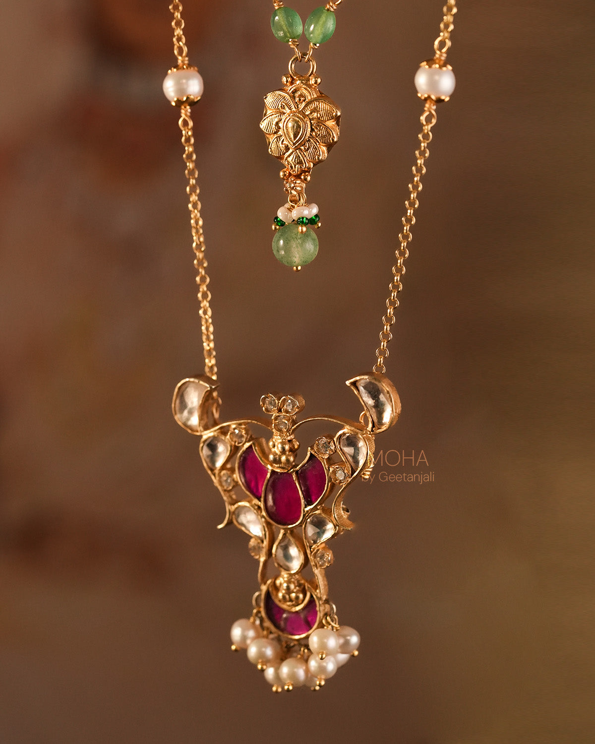Chandrika Silver Pendant with Chain by MOHA