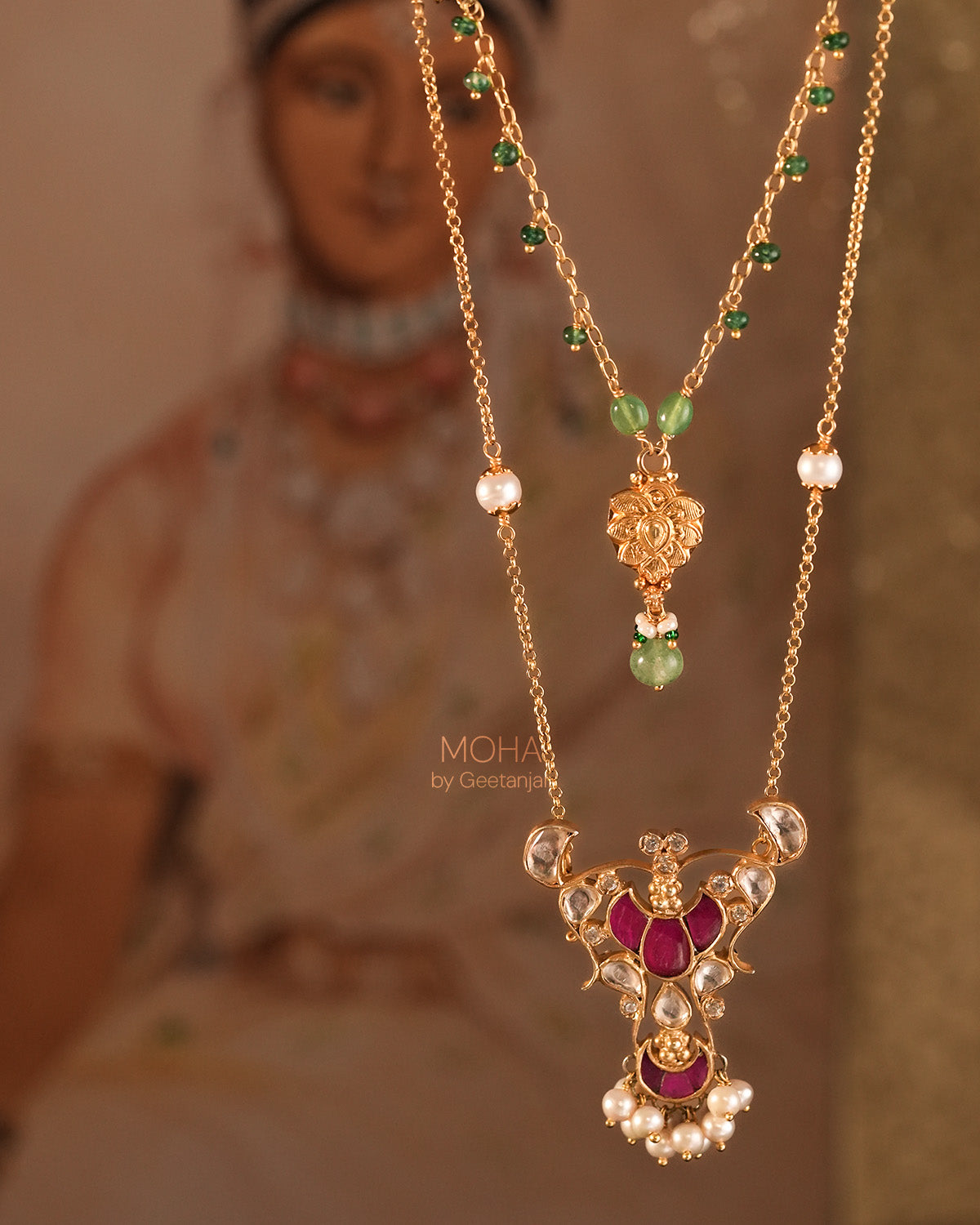 Chandrika Silver Pendant with Chain by MOHA