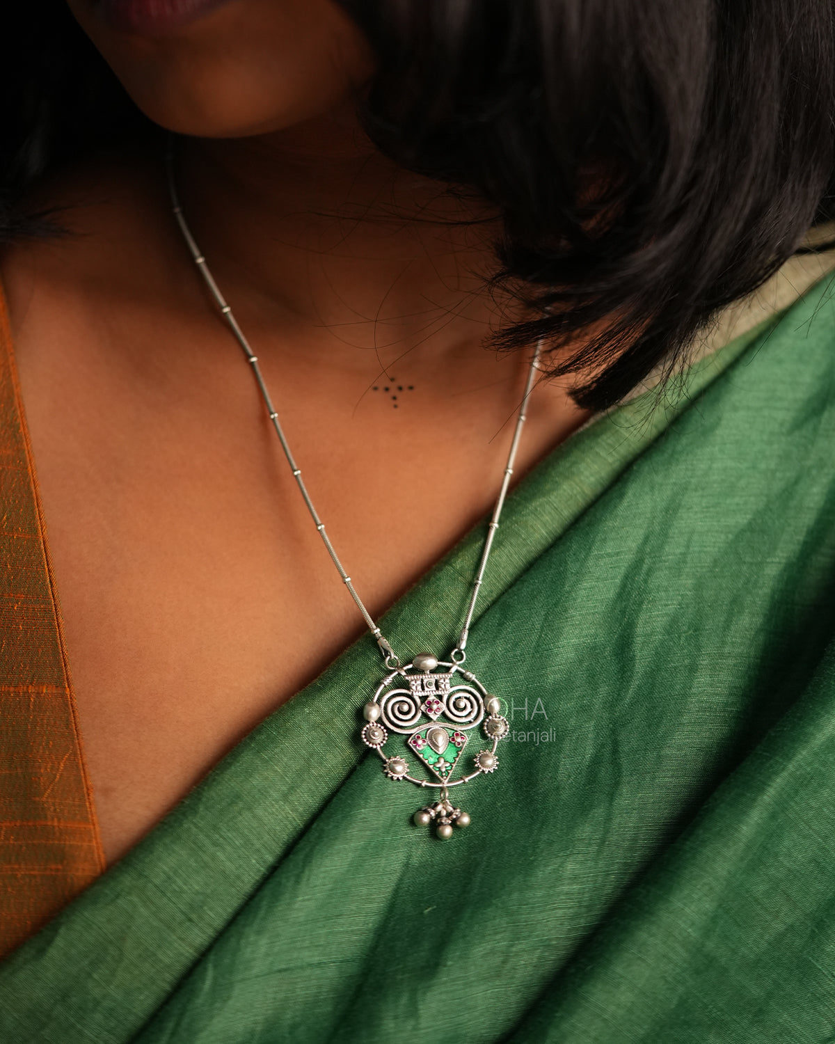 Chittor Silver Necklace by Moha 3