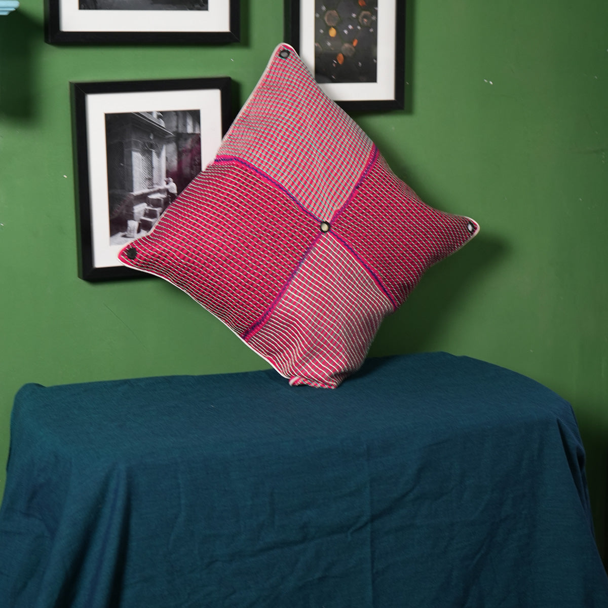 Doda Taga Cushion Cover (Pink) by Kalbelia