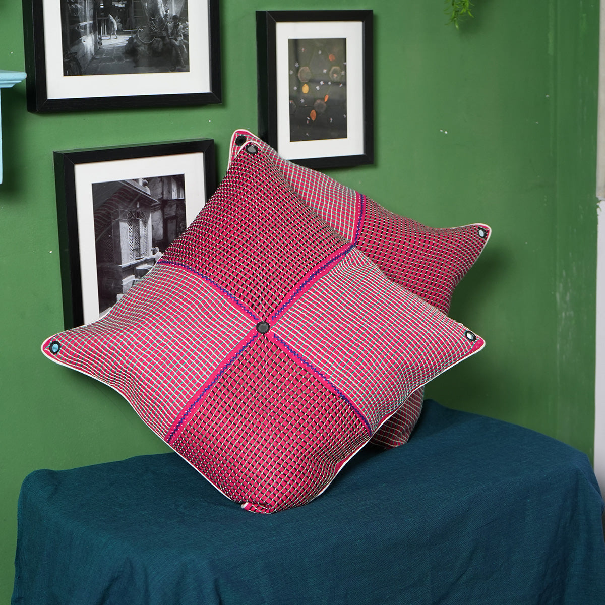 Doda Taga Cushion Cover (Pink) by Kalbelia