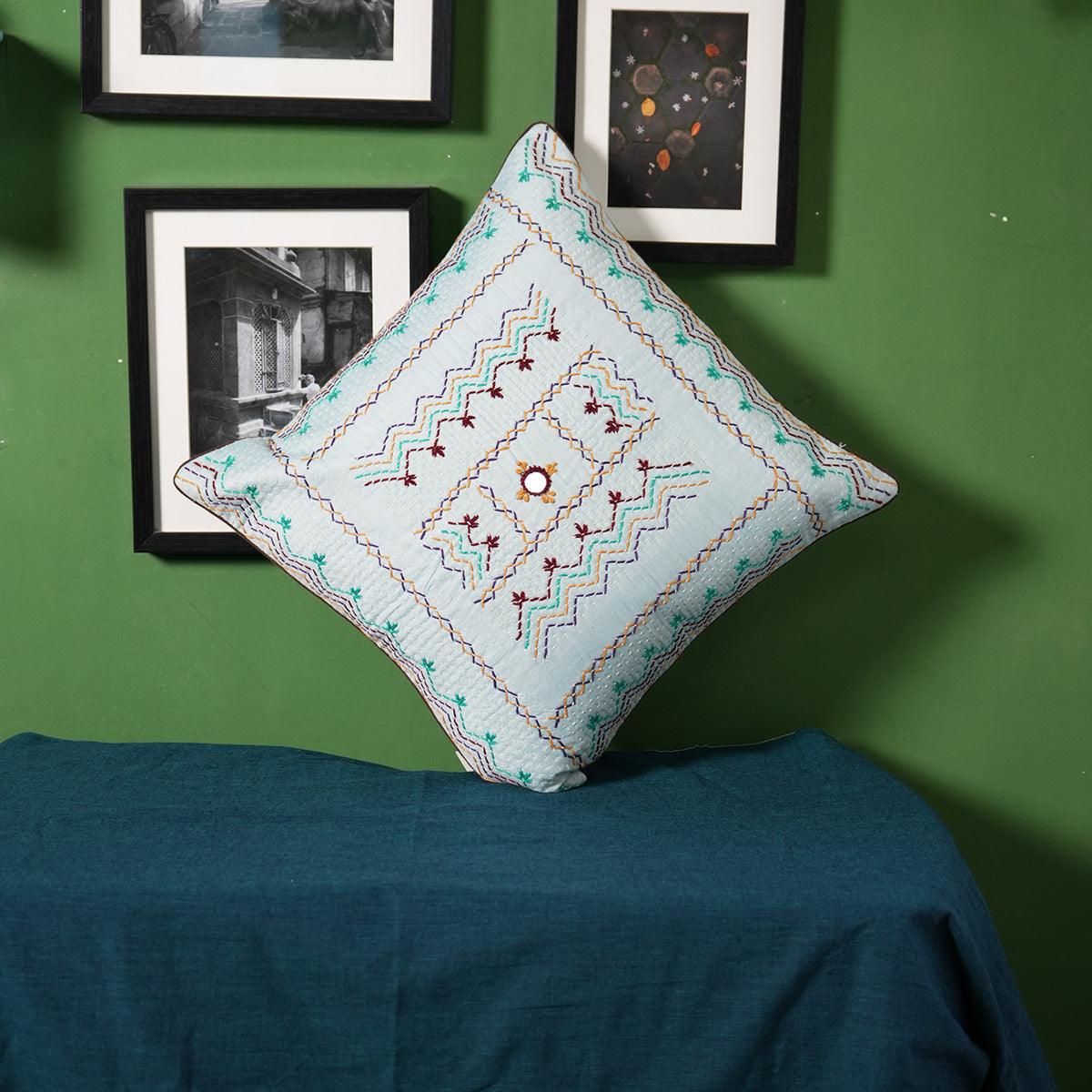 Light Blue Cushion Covers by Kalbelia