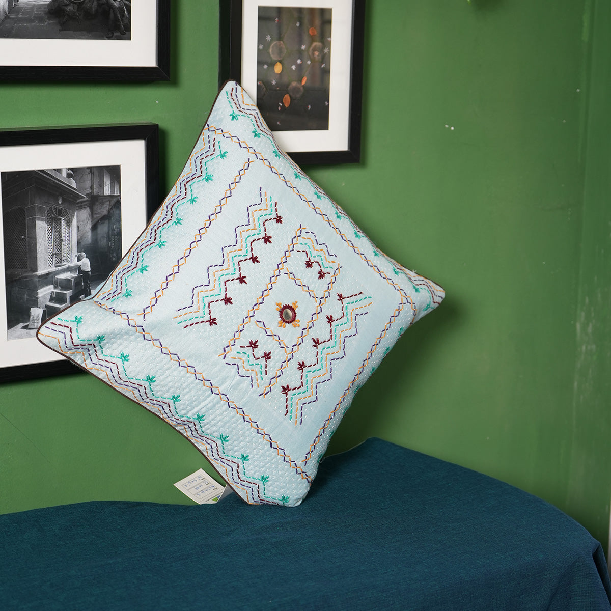 Light Blue Cushion Covers by Kalbelia