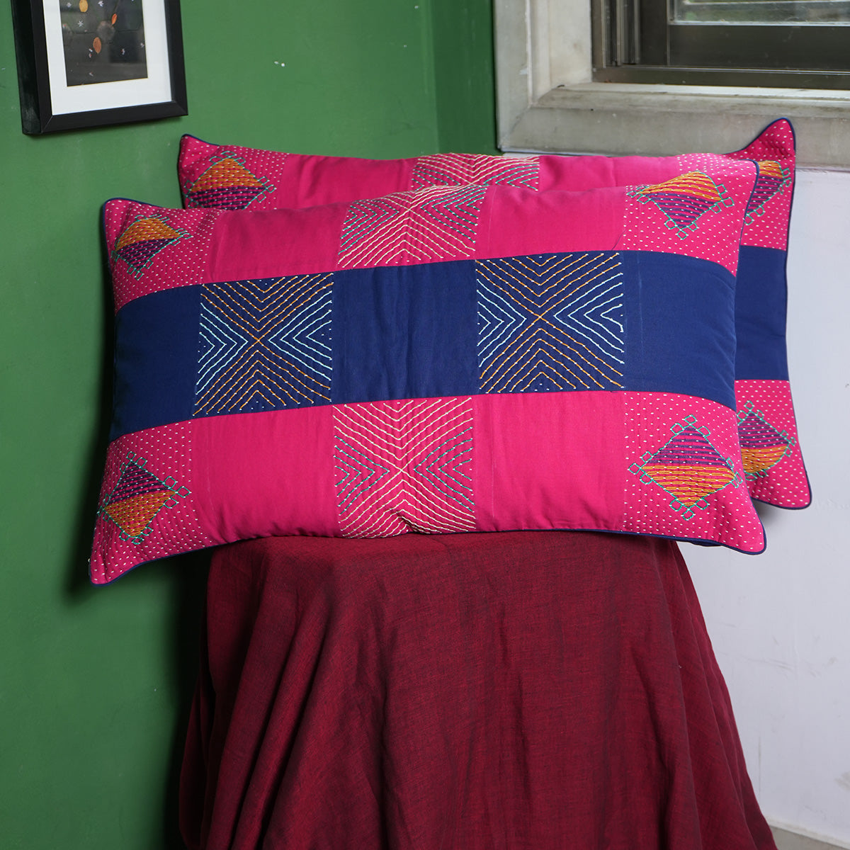 Gulabo Pillow Covers by Kalbelia