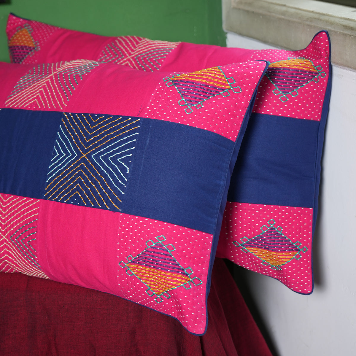 Gulabo Pillow Covers by Kalbelia