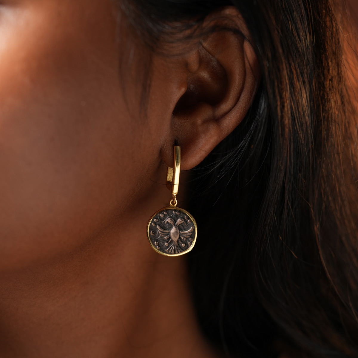 Gandbherunda Silver Earrings by MOHA