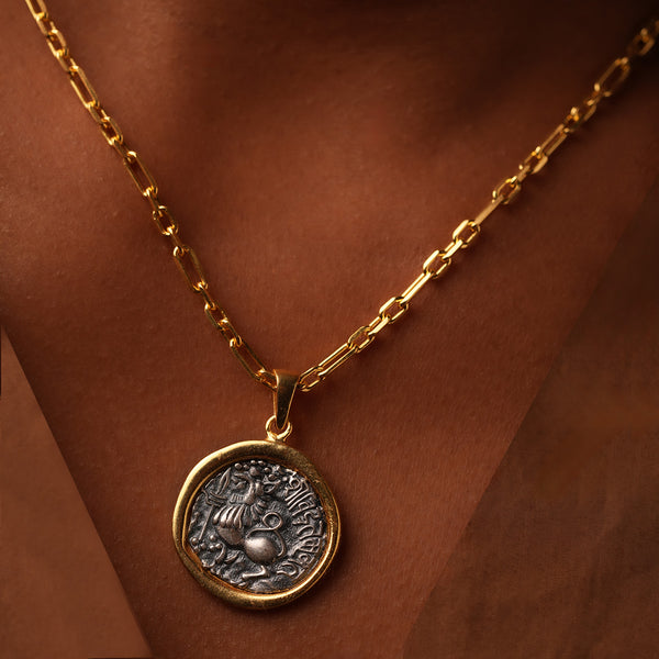 Kadamba Simha Silver Pendant with Chain by MOHA