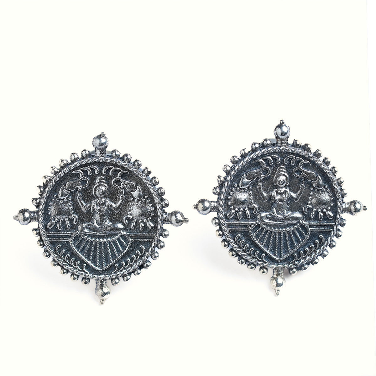 Gajalaxmi Silver Earrings by MOHA