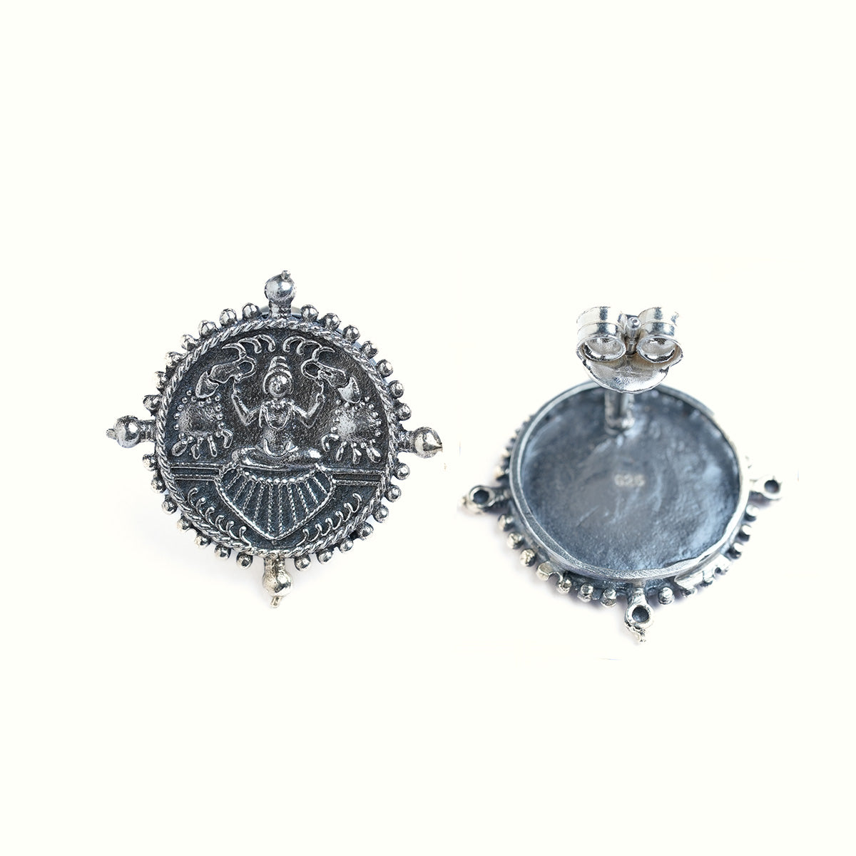 Gajalaxmi Silver Earrings by MOHA