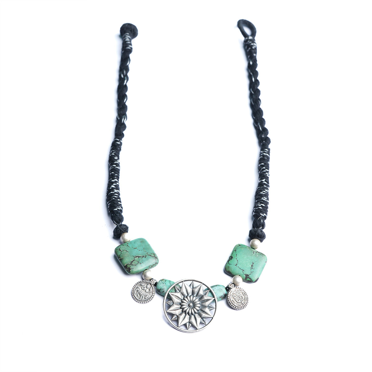 Droma Turquoise Silver Necklace by MOHA