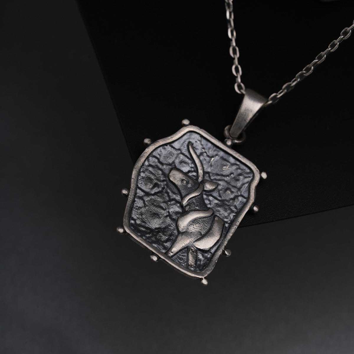 Indus Unicorn Silver Pendant with Chain (without Frame) by MOHA