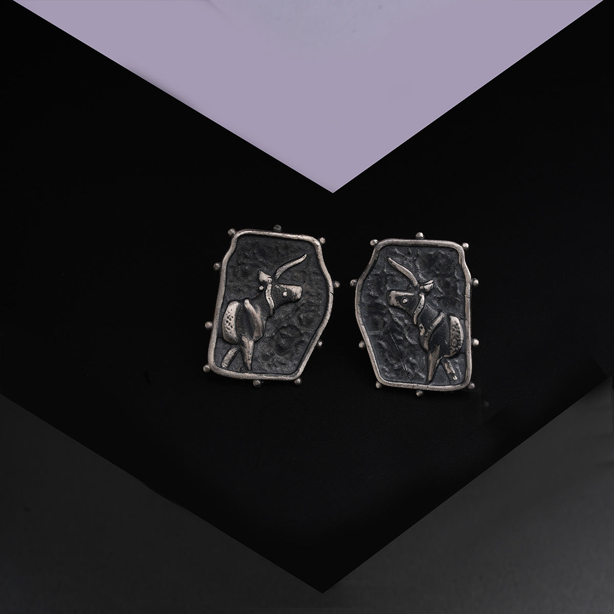 Indus Unicorn Silver Earrings (without Frame) by MOHA