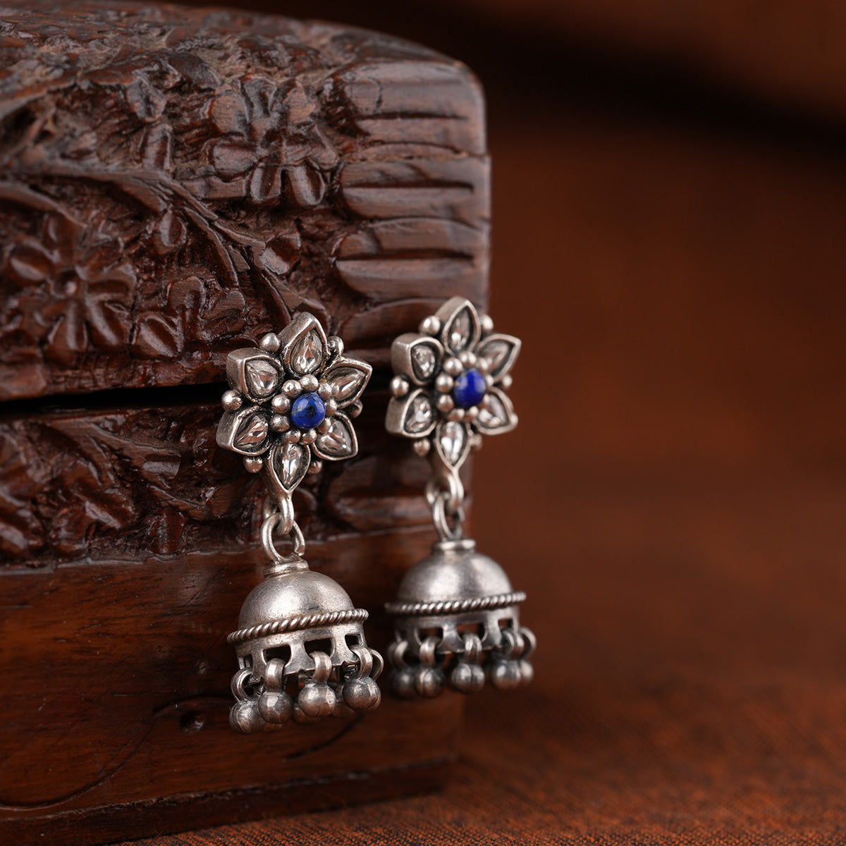 Pia Silver Ghungroo Jhumki by MOHA