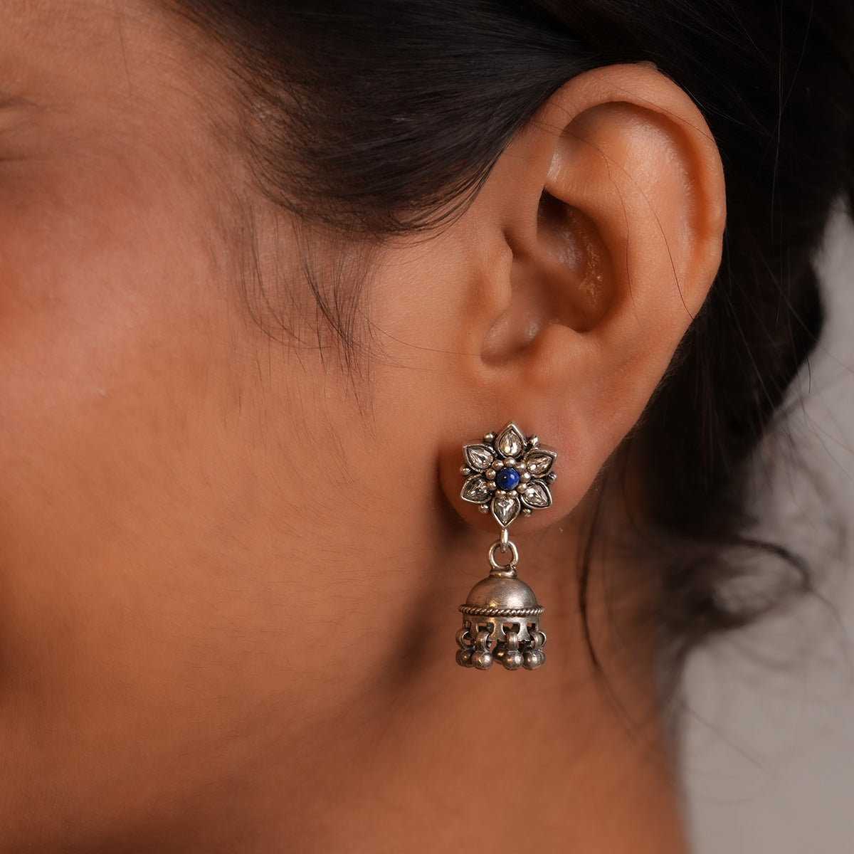 Pia Silver Ghungroo Jhumki by MOHA