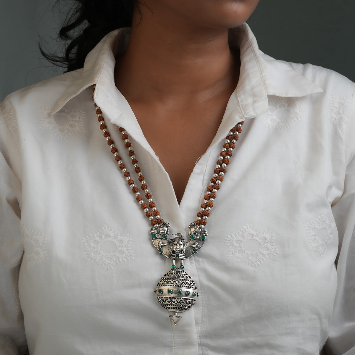 Trailokya Silver Necklace by MOHA