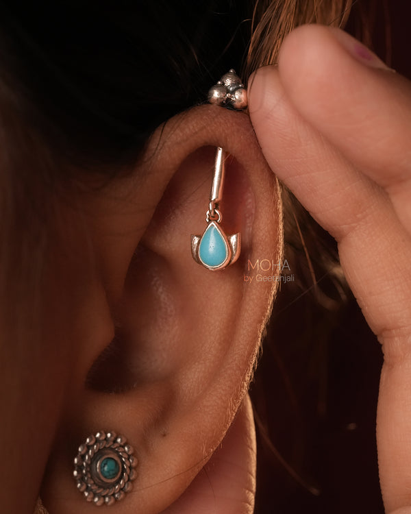 Dhara Silver Bugadi (Blue) by MOHA