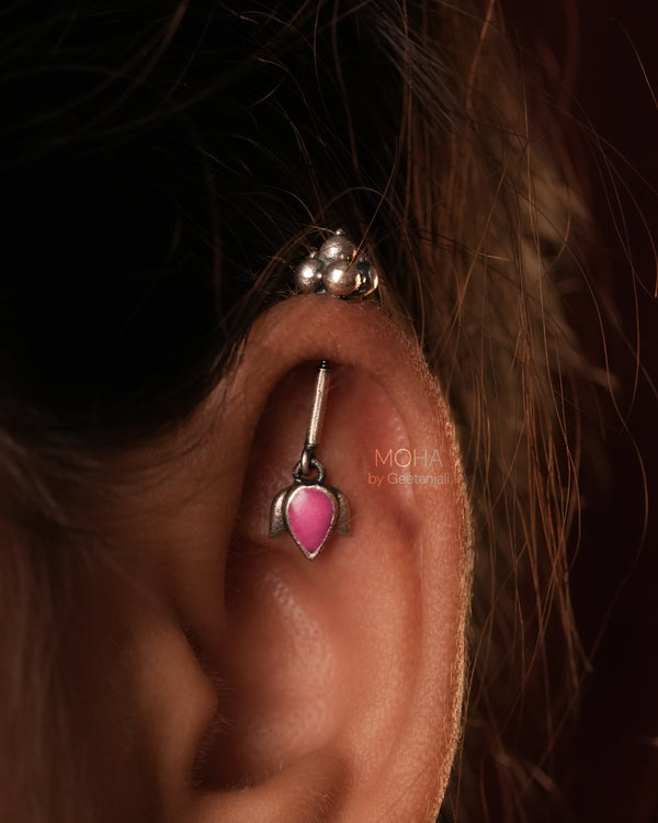 Dhara Silver Bugadi (Pink) by MOHA