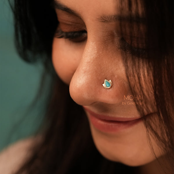 Dhara Silver Nosepin by MOHA
