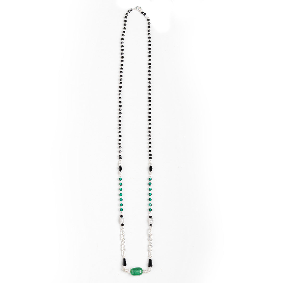 diti green silver mangalsutra by moha