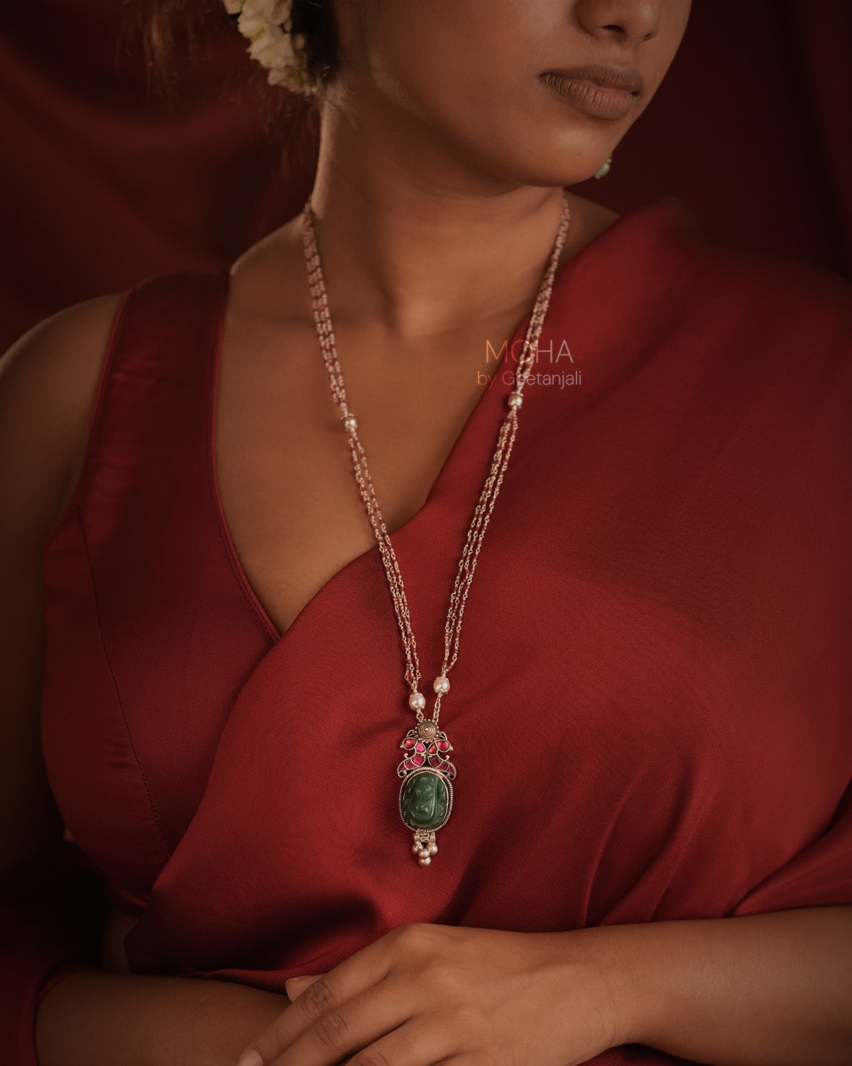 Divya Ganesha Silver Pendant with Chain by MOHA
