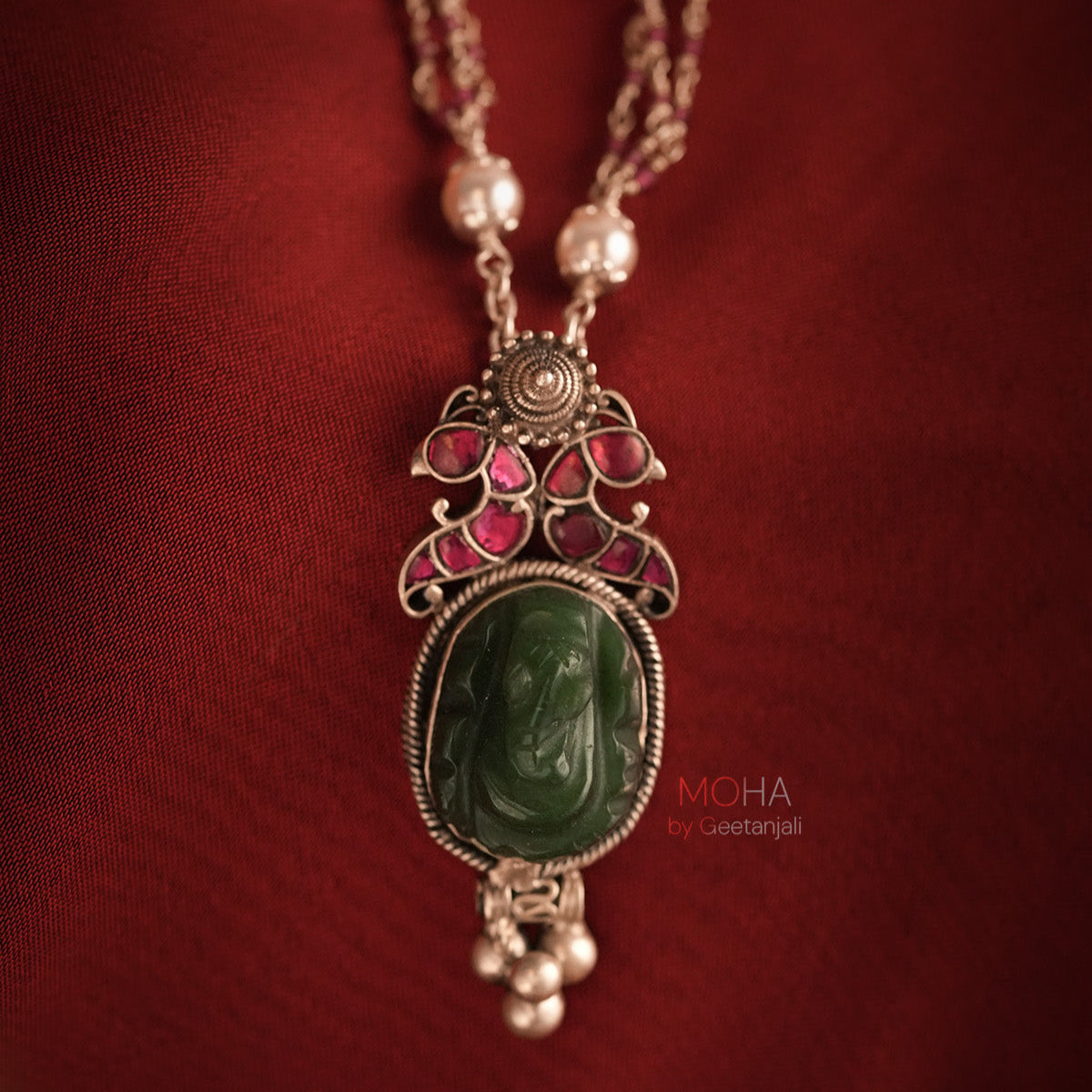 Divya Ganesha Silver Pendant with Chain by MOHA