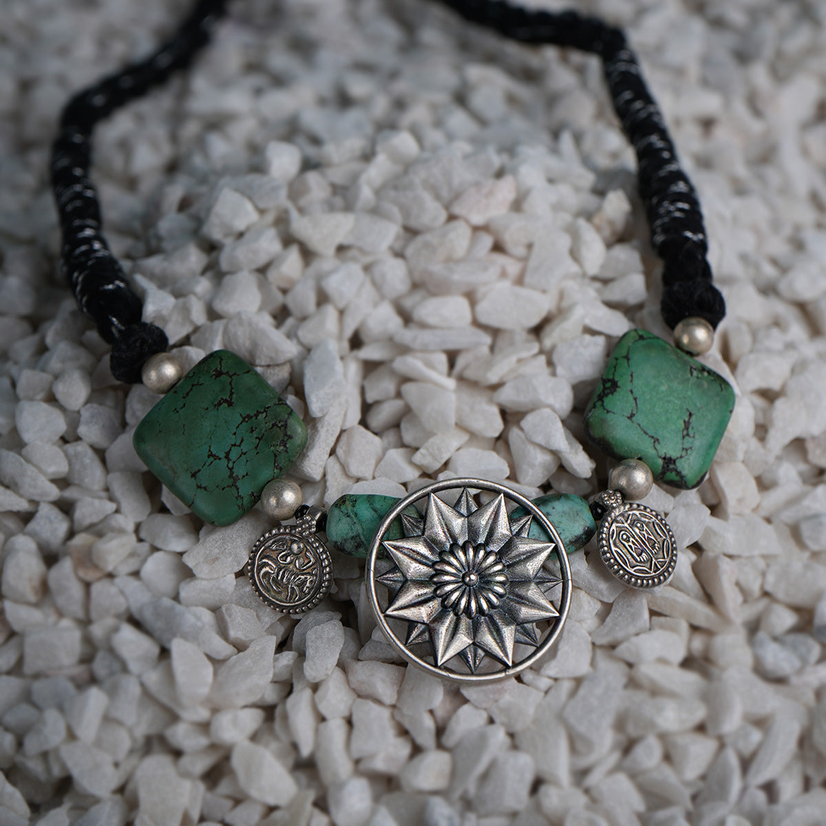 droma turquoise silver necklace by moha