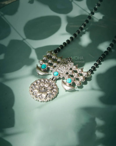 Dulari Silver Mangalsutra [Turquoise] by MOHA