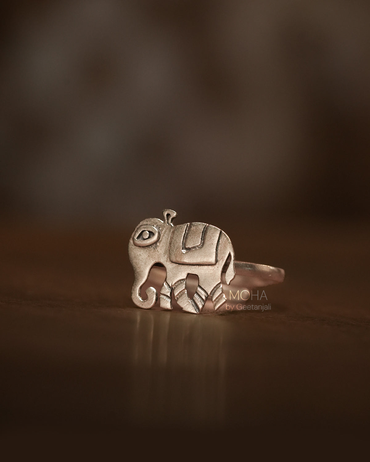 Gaja Silver Finger Ring by MOHA
