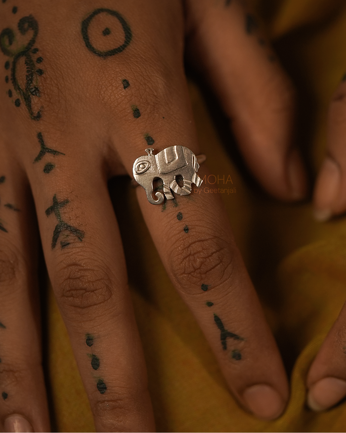 Gaja Silver Finger Ring by MOHA