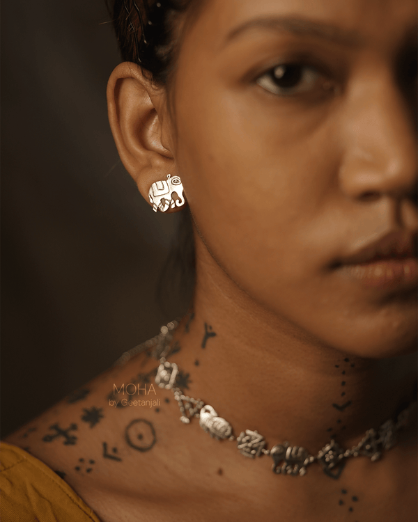 Gaja Silver Stud Earrings by MOHA