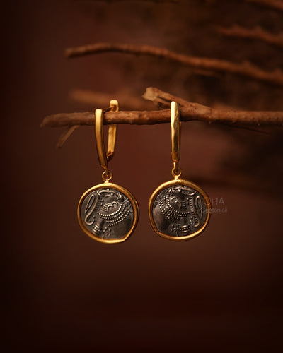 Gajapati Silver Earring Dual Toned by MOHA