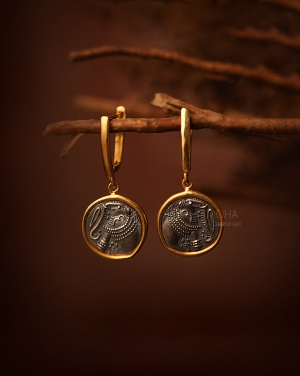 Gajapati Silver Earring Dual Toned by MOHA