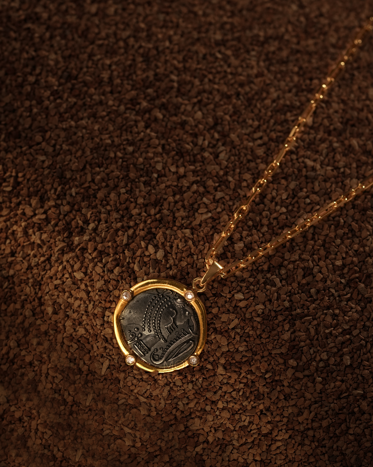 Gajapati Silver Pendant with Chain Dual Toned by MOHA