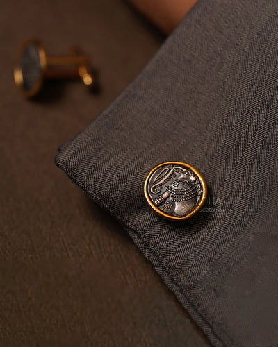 Gajapati Silver Cufflinks by MOHA
