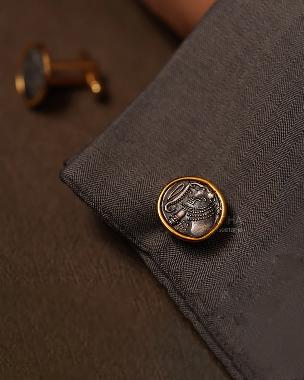 Gajapati Silver Cufflinks by MOHA