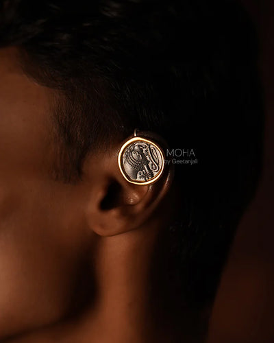 Gajapati Silver Ear-clip/ Bugadi by MOHA