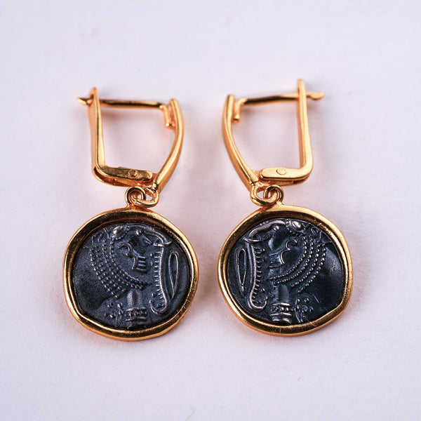 Gajapati Silver Earring Dual Toned by MOHA