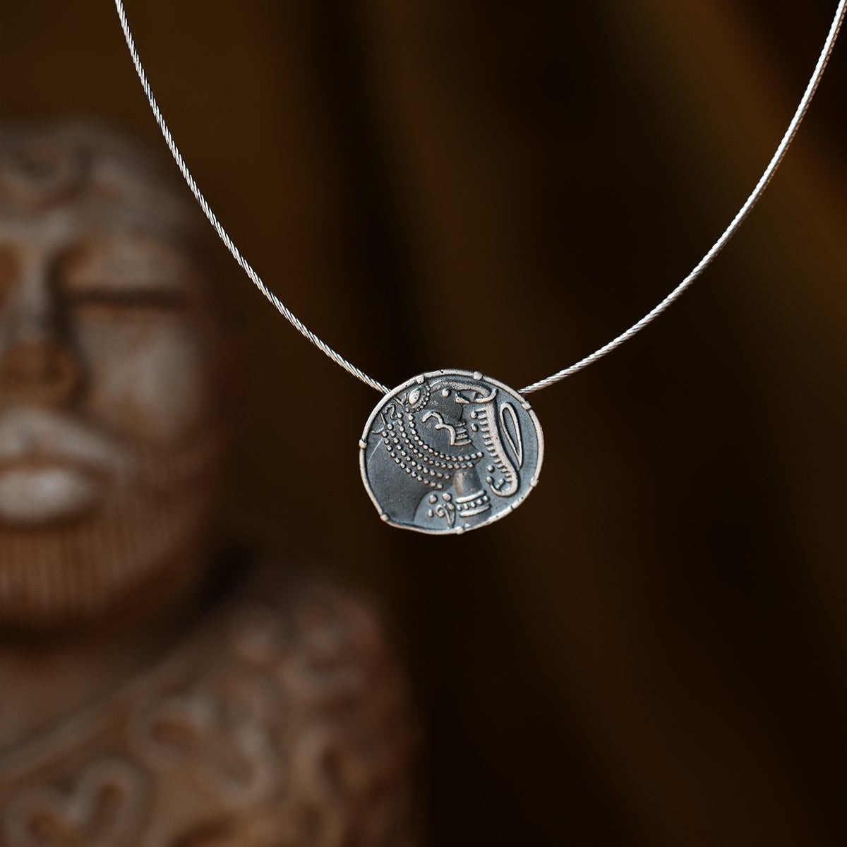 gajapati silver pendant with chain by moha 1