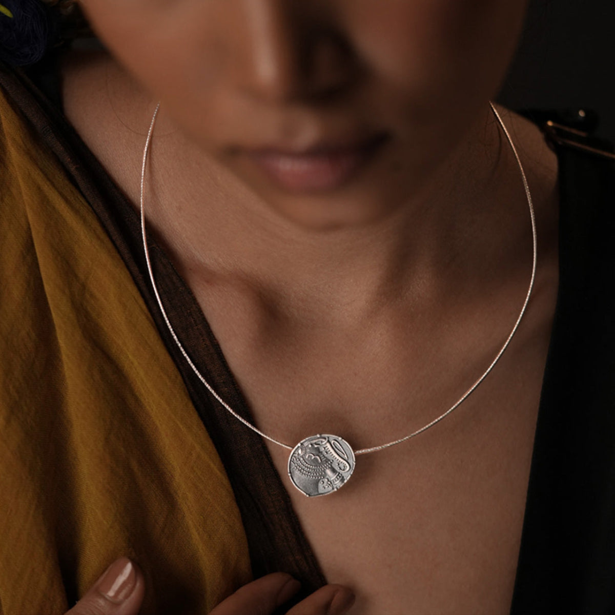 gajapati silver pendant with chain by moha 1