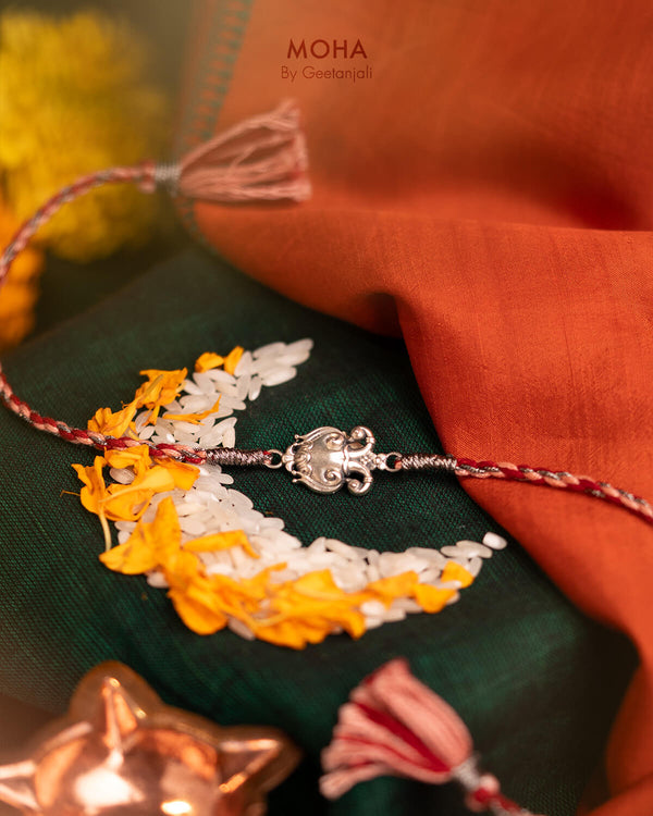 Gandabherunda Silver Rakhi by Moha