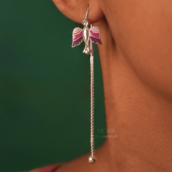 Garuda Silver Sui Dhaga Earrings by Moha