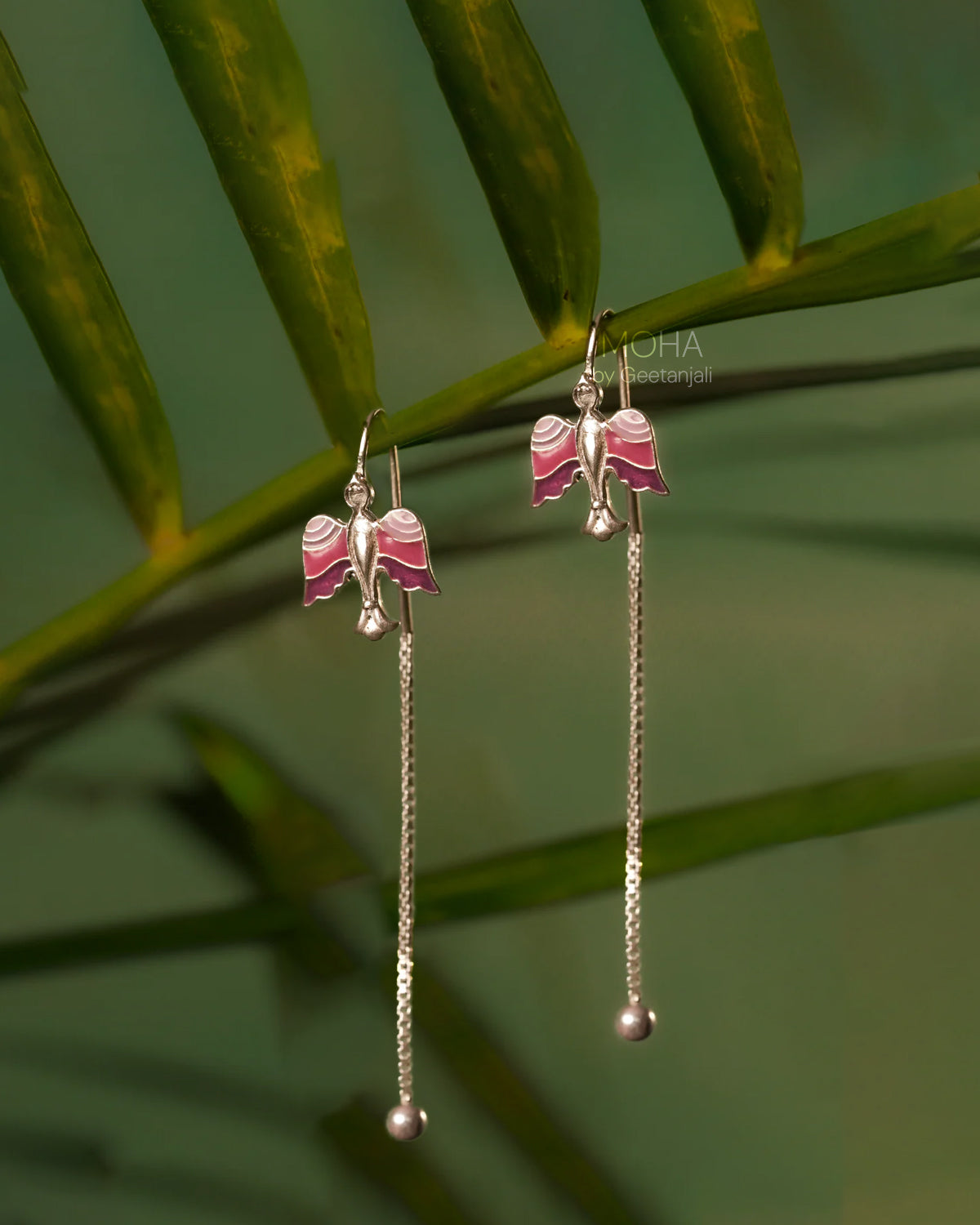 Garuda Silver Sui Dhaga Earrings by Moha