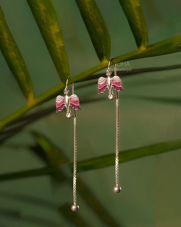 Garuda Silver Sui Dhaga Earrings by Moha