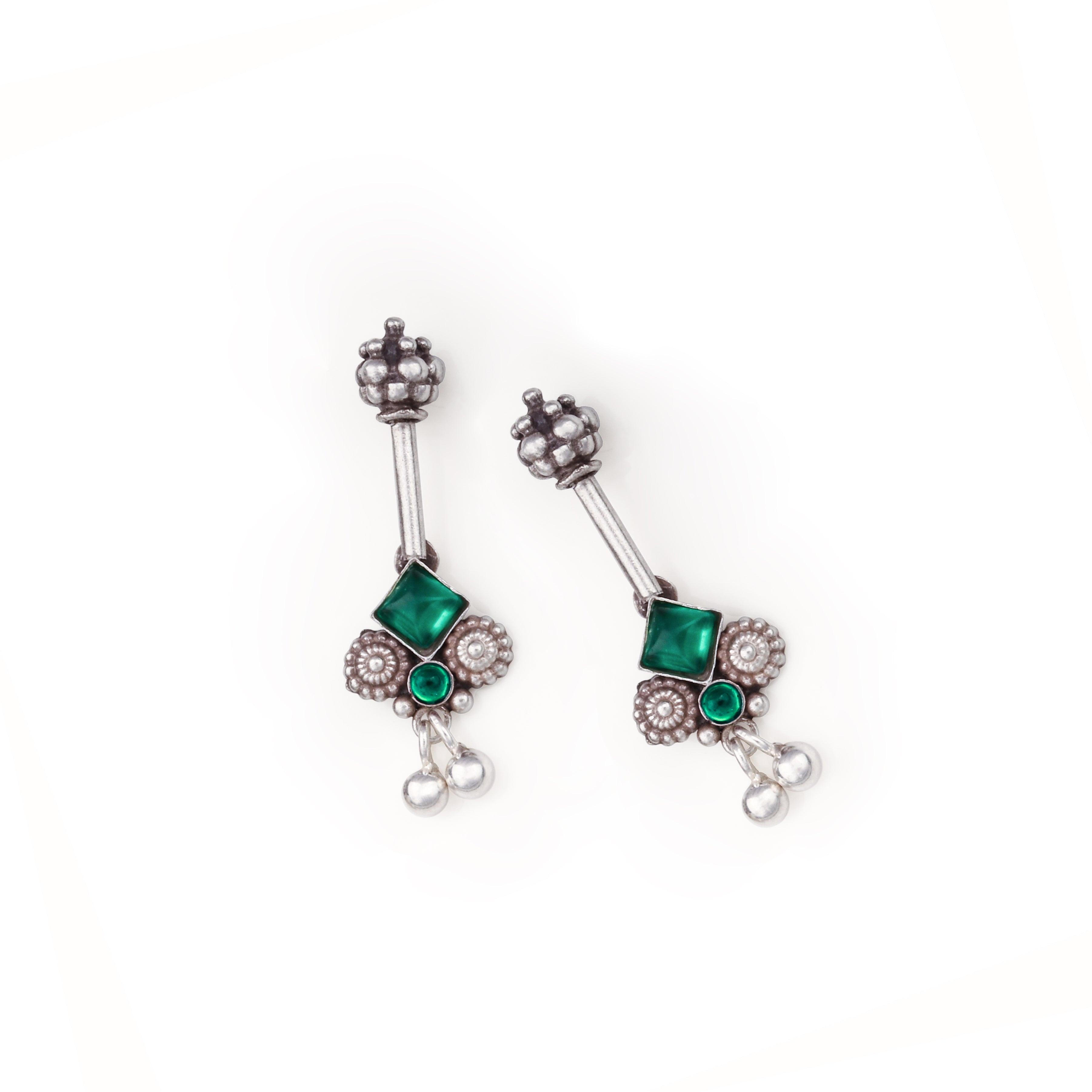 Bhumi silver bugadi pierced (Green) by Moha