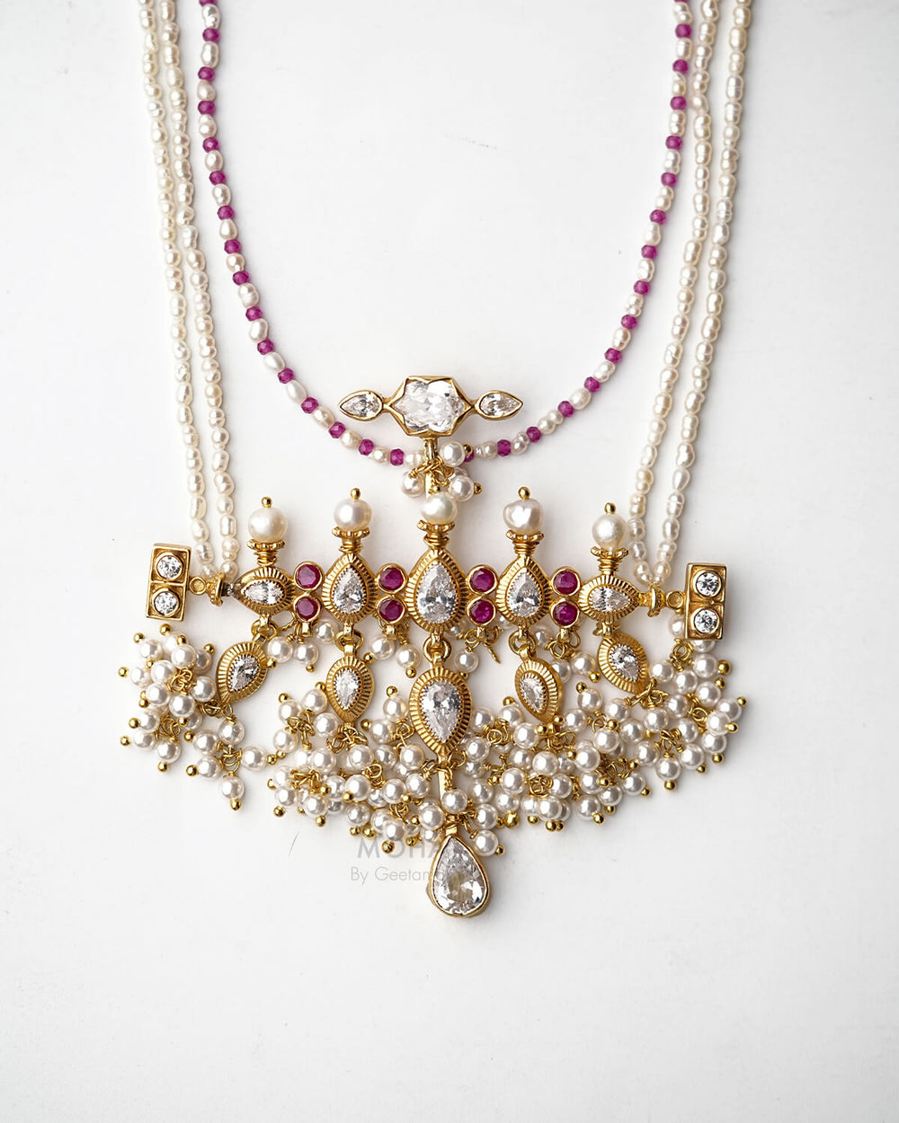 Gulabi Moti Tanmani Necklace by MOHA (Gold Plated)
