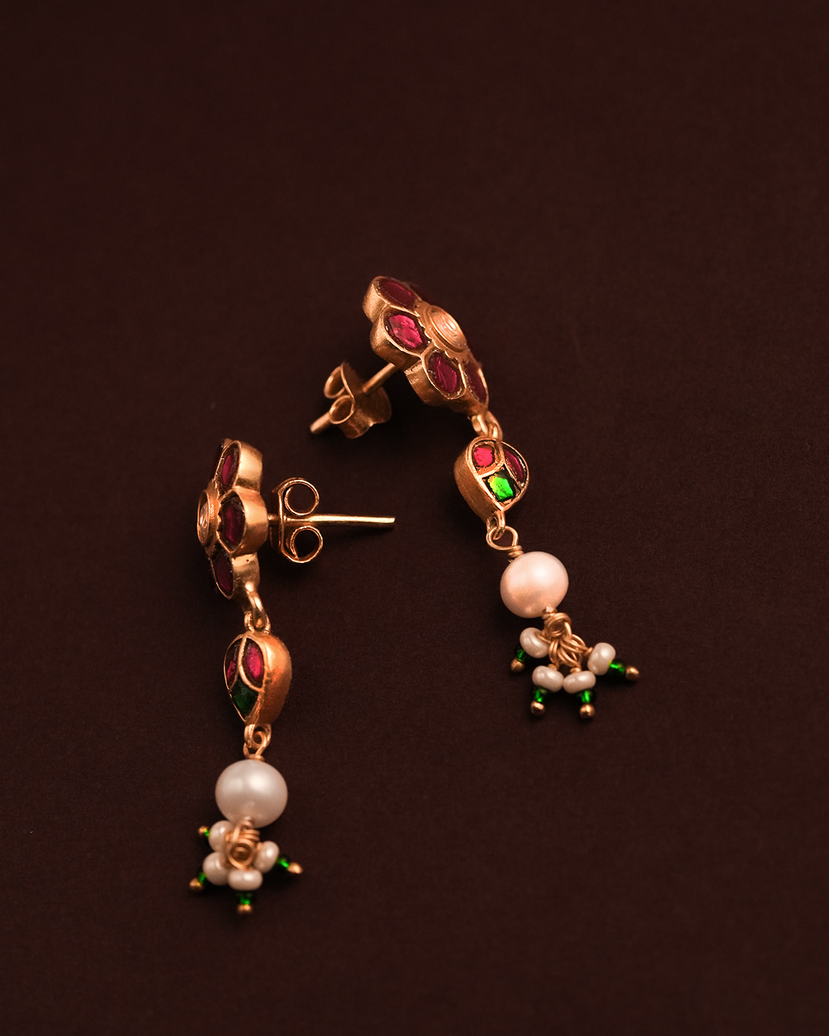 Gulmohar Silver Earrings by MOHA