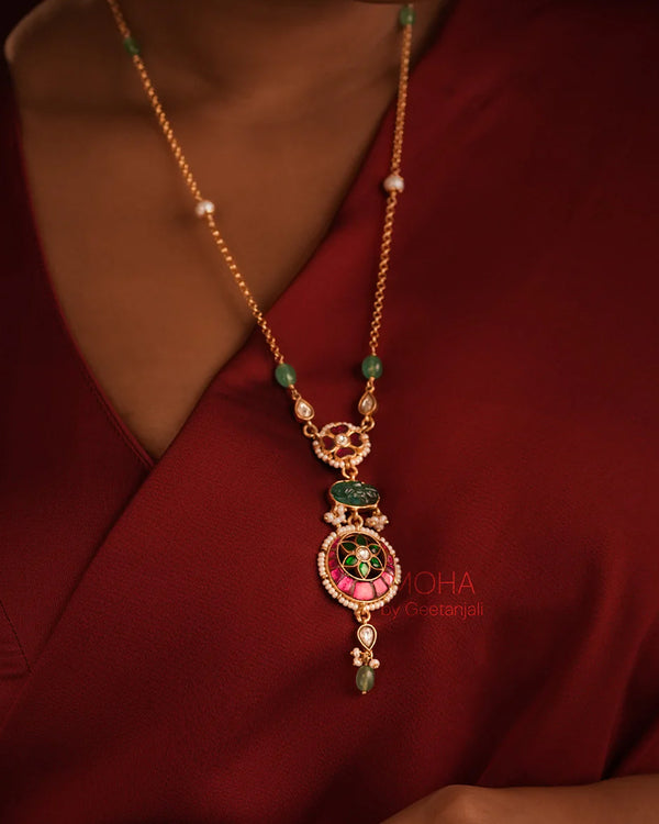 Gulzaar Polki Silver Necklace by MOHA