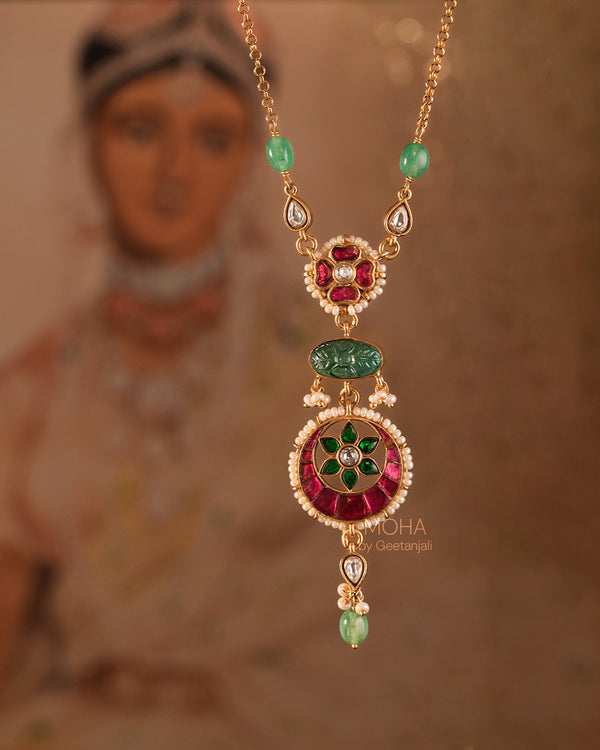 Gulzaar Polki Silver Necklace by MOHA